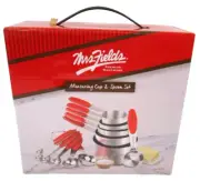 Mrs Fields Measuring Cup and Spoon Set 6 Cups 6 Spoons Metal W Silicone Handles