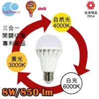 在飛比找momo購物網優惠-【Just Power】8W 可變色溫LED球泡燈-3入