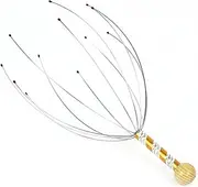Head Massager Neck Scalp Scratcher Calm Stainless Steel Portable Hand Back Body Massage for Adult Random Color