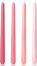 10 Inch Gradient-Pink Taper Candles, 4 Packs Unscented Candlesticks for Dinner, Wedding, Valentine’s Day and Home Decoration, Dripless and Smokeless, 8-10 Hours Burn