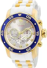 [Invicta] Men's Pro Diver Stainless Steel Quartz Watch with Silicone Strap, White, 1 (Model: 20293)