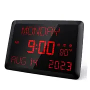 Digital Clock, 11.5" Large Display Digital Wall Clock,Adjustable Red Font