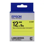 EOSON 原廠標籤帶 LK-4YBF螢光12MM 黃底黑字