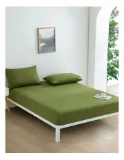 [Dreamaker] Micro Flannel Combo Fitted Sheet Set in Olive