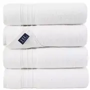 BATH TOWELS Cotton Towel Soft Absorbent White Set of 4 27x54 By HAMMAM LINEN