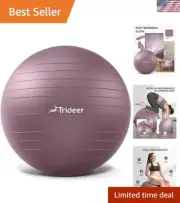 Anti-Burst Exercise Ball - Slip Resistant & Durable for Fitness and Office Use