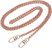 47"/120cm Purse Chain Strap Shoulder Cross Body Sling Purse Handbag Replacement Accessories with Metal Buckles (Rose Gold)