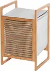 Home Foldable Bamboo Laundry Hamper with Lid and Handle Foldable Storage Basket