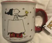 Peanuts~Christmas~Santa SNOOPY & WOODSTOCK”~Lg. 21 Oz.~Ceramic CUP~NEW~FAST SHIP