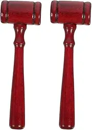 Abaodam 2pcs Judge Gavel Auction Hammer for Role Play Court Accessory for Birthdays Christmas Holidays Fine Workmanship Deformation Resistant