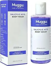 Muggu Skincare Salicylic Acid Body wash with 2% Salicylic Acid, Tea Tree Extract, and Aloe Vera Extract | Anti Acne Exfoliating Body Wash for Men & Women - 200 ml