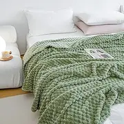 [Generic] Sage Green Bubble Fluffy Blanket, Soft Plush Sage Green Fluffy Bubble Blanket, Sage Green Fluffy Throw Blanke (Green, 100 * 120cm/39.4 * 47.2in), 12345