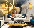 3D Watercolor Antlers Wallpaper Wall Mural Removable Self-adhesive 699