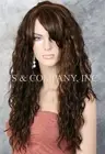 Human hair blend Super model Long Wavy Full Body Wig Brown Blonde mix HSP 4-30