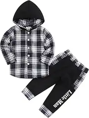 [Axumity] Toddler Girl Clothes Cat Print Long Sleeve Hoodie Sweatshirt and Colorblock Leopard Pants 2-piece Outfit Set