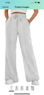 AUTOMET Womens Wide Leg Sweatpants High Waisted Baggy Pants Drawstring Athletic