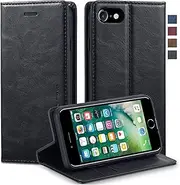 GoshukunTech Wallet Case for iPhone 7/8,for iPhone SE 2020/SE 5G 3rd Gen Leather Flip Case with RFID Blocking Card Holders Stand Feature Cash Pocket Magnetic Cover[Black]