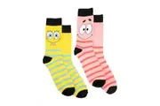 SpongeBob and Patrick Men's Striped 2-Pair Pack of Crew Socks