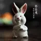 宜興紫砂茶寵【化雲】兔子小擺件十二生肖拉毛可養茶具茶玩家居裝飾藝品憨憨兔【A202】