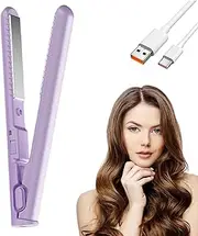 2025 New Mini 2-in-1 Curling Wand & Flat Iron | Portable Travel Hair Straightener with Ceramic Coating | Dual Purpose Styling Tool for Short/Long Hair, All Types