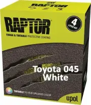 U-Pol Raptor Tintable for Toyota 045 White Protective Coating Bed Liner Kit 4L