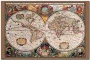VINTAGE WORLD MAP 1600's- HUGE CANVAS PRINT- A1 Poster