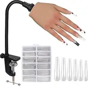 Silicone Practice Hand for Acrylic Nails: Fake Nail Practice Hand - Flexible Nail Training Hand - Nail Hand Practice Model for DIY Nail Art