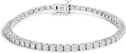 [Haus of Brilliance] .925 Sterling Silver Lab Grown Diamond Illusion-Set Miracle Plate Tennis Bracelet (G-H Color, VS1-VS2 Clarity) - Size 7.25' - Choice of Carat Weight