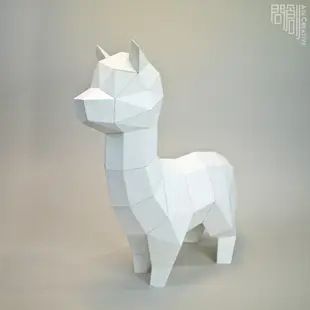 問創設計 DIY手作3D紙模型 禮物 擺飾 羊駝 小動物系列 -草泥馬