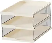 Perfeclan Desktop File Sorter Organizer Paper Tray Newspaper files Shelves Rack Letter Tray File Rack for Tabletop Office Home Business, White, 3 Tier
