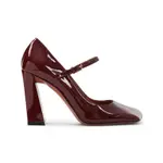 [Amina Muaddi] Amina Muaddi-Wine Red Patent Leather Charlotte Mary Jane 45 Pumps-Donna 37 IT