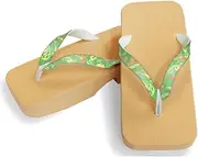 Hajime(一歩) [One Step] [Hajime] Geta Clogs, Soft and Water Resistant, Made of Sponge, 10.6 inches (27 cm), BE/Gradeflower x Green, Gradeflower x Green (Gradeflower x Green/27), Gradiene Flower × Green, 27.0 cm