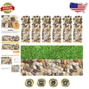 Multi-Color River Rock Paver Stones - Comfortable Outdoor Stepping Mat 12"L