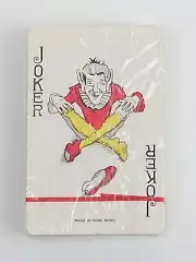 Sealed Poker Deck Hong Kong Vintage Playing Cards Red Back Art Harlequin Joker