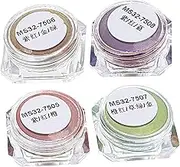 Beatifufu DIY Epoxy Resin Pigments 4pcs Pearlescent Shifting Colors for Nail Art Craft Projects