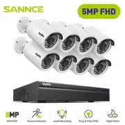 5MP Cameras System 8CH H.264+ 8MP NVR Recorder 5MP Security Audio Recording Lot