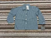 Van Heusen Baby Boys Clothes 12 Months NWT Blue Checkered Button Down Shirt