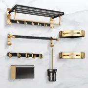 Shelf Hanger Bathroom Accessories Black Finish Towel Rack Hook Towel Holder