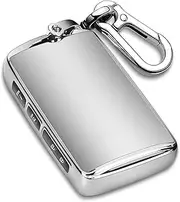 QBUC for Mazda Key Fob Cover,Soft TPU Protector Key Holder with Keychain for 2019-2021 Mazda 3,for Mazda 3 Hatchback,for 2020-2021 Mazda CX-5,CX-30,CX-9,CX-12 3-4-Buttons Smart Key(Sliver)