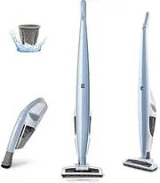 [Kenmore] DS1020 16V Cordless Stick Vacuum Lightweight 2-in-1 Handheld, LED Headlight with 2-Speed Power Control for Hardwood Floor, Carpet & Pet Hair, Gray-Blue