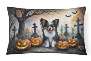 Papillon Spooky Halloween Throw Pillow