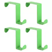 Over the Door Hooks, 4pcs - Stainless Steel S-Shaped Double Hooks (Green)