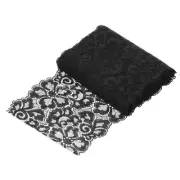 7.1 Inch Wide 5 Yard Lace Ribbon Floral Pattern,Black Lace Trim Ribbon