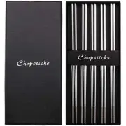Chopsticks, Metal Chopsticks, 18/10 Stainless Steel Chopstick Set, Reusable, ...