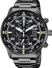 [CITIZEN] Mens Chronograph Quartz Watch with Stainless Steel Strap CA0695-84E, Black Ion Plated, One Size, Bracelet