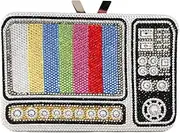 Boutique De FGG Retro Crystal Clutch Purses for Women Luxury Rhinestone Evening Bag Novelty Formal Party Clutch Handbag,Mini, Television Tv, Small