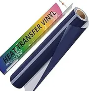 HTVRONT Navy Blue HTV Vinyl Roll - 12" x 10ft Iron On Vinyl for Cricut & Silhouette Cameo, Heat Transfer Vinyl Rolls for T-Shirts - Easy to Cut & Weed & Transfer