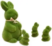 Pieces Easter Foam Bunny Rabbit Figurine Flocked Fur Rabbit Statue Artificial Grass Grass Rabbit Figure Easter Garden Yard Decorations