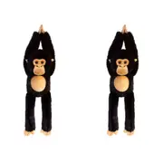 2x Keeleco Chimp Longarms Soft Animal Plush Kids/Child Cuddle Toy 50cm Black 3+