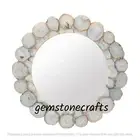 White Agate Round Wall Mirror, Agate Mirror Decor, Christmas Gifts Mirror Decor